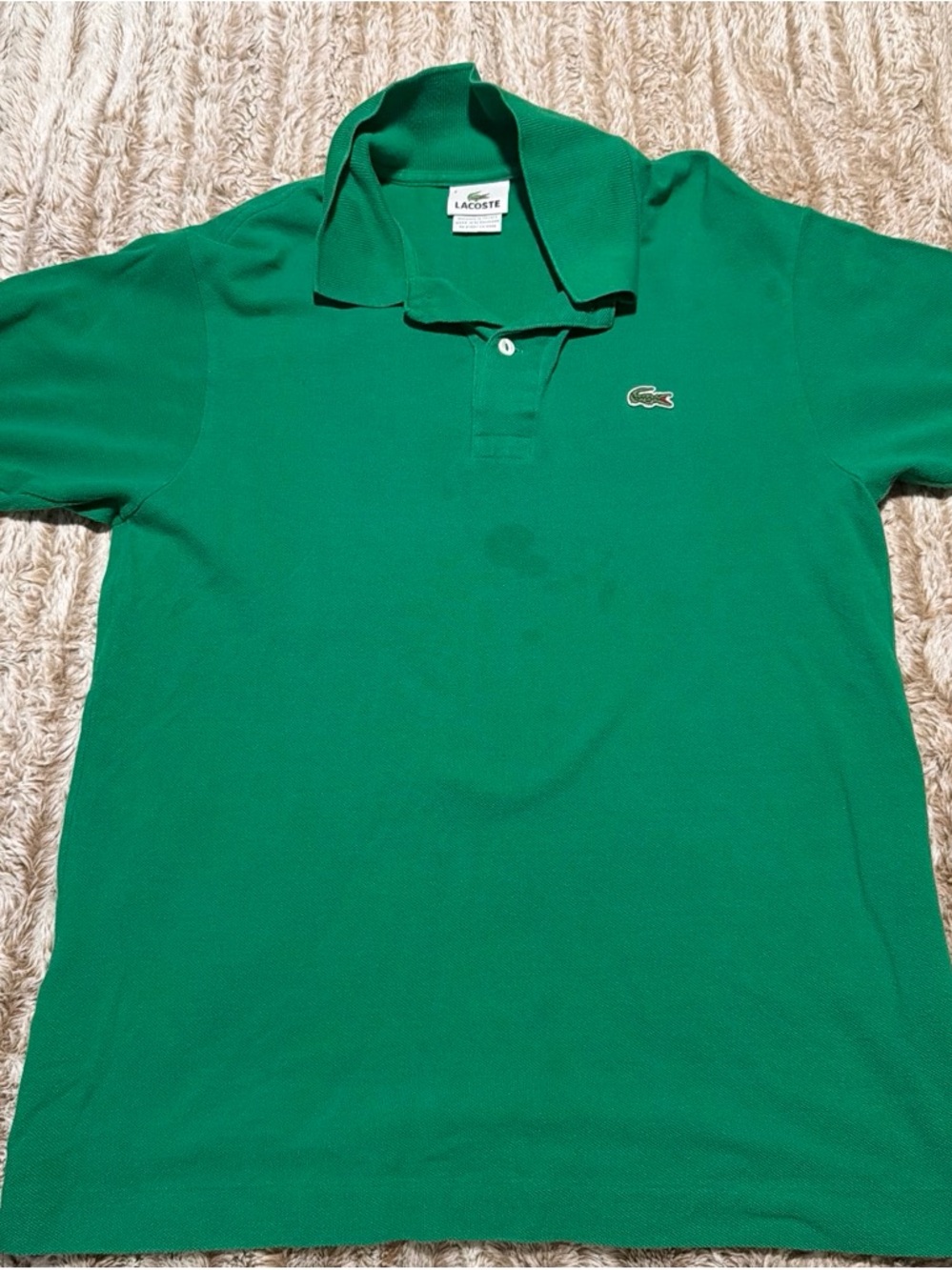 Lacoste Boys' Green Short Sleeve Pique Polo Tee